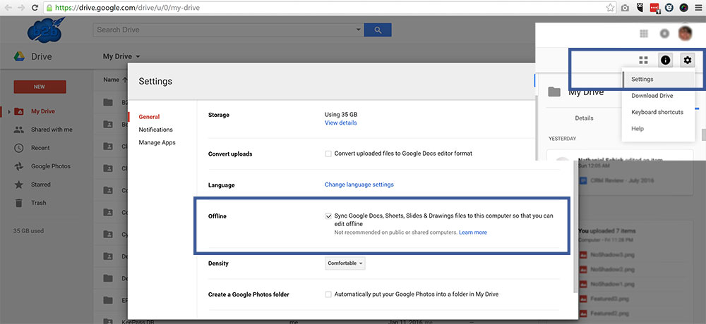 Google Drive Offline Feature